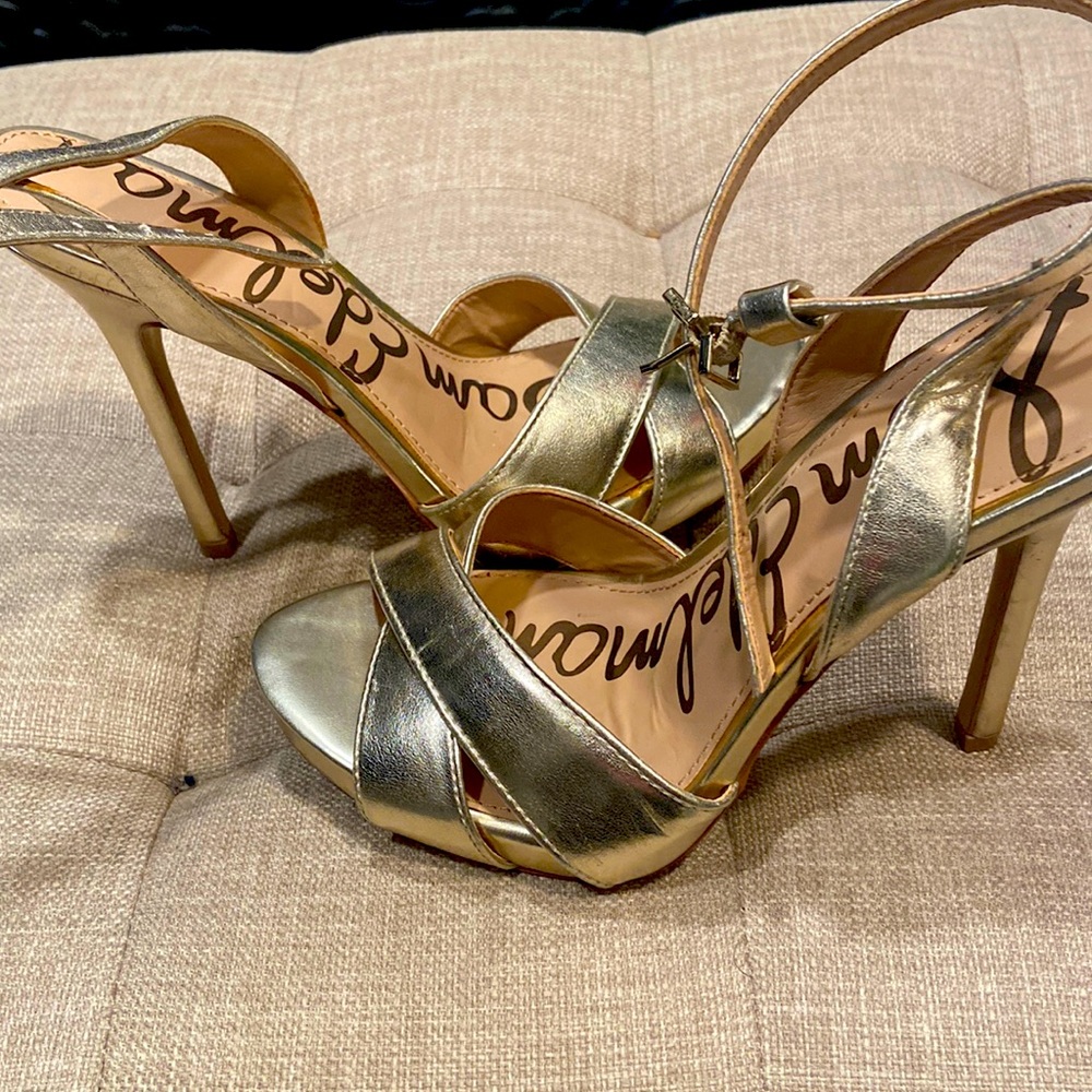 Sam Edelman gold high heels